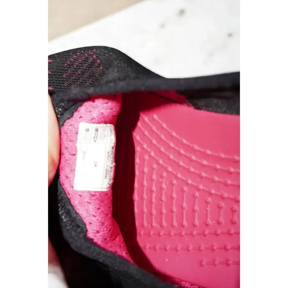 Crocs Water Shoes Women 8 Black Pink Mesh Slip On Beach River Travel Comfort
